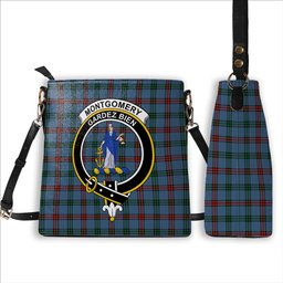ScotsTee Shop Scottish Montgomery of Ayrshire Ancient Crest Tartan Bucket Bag Ladies Shoulder Bag Midi