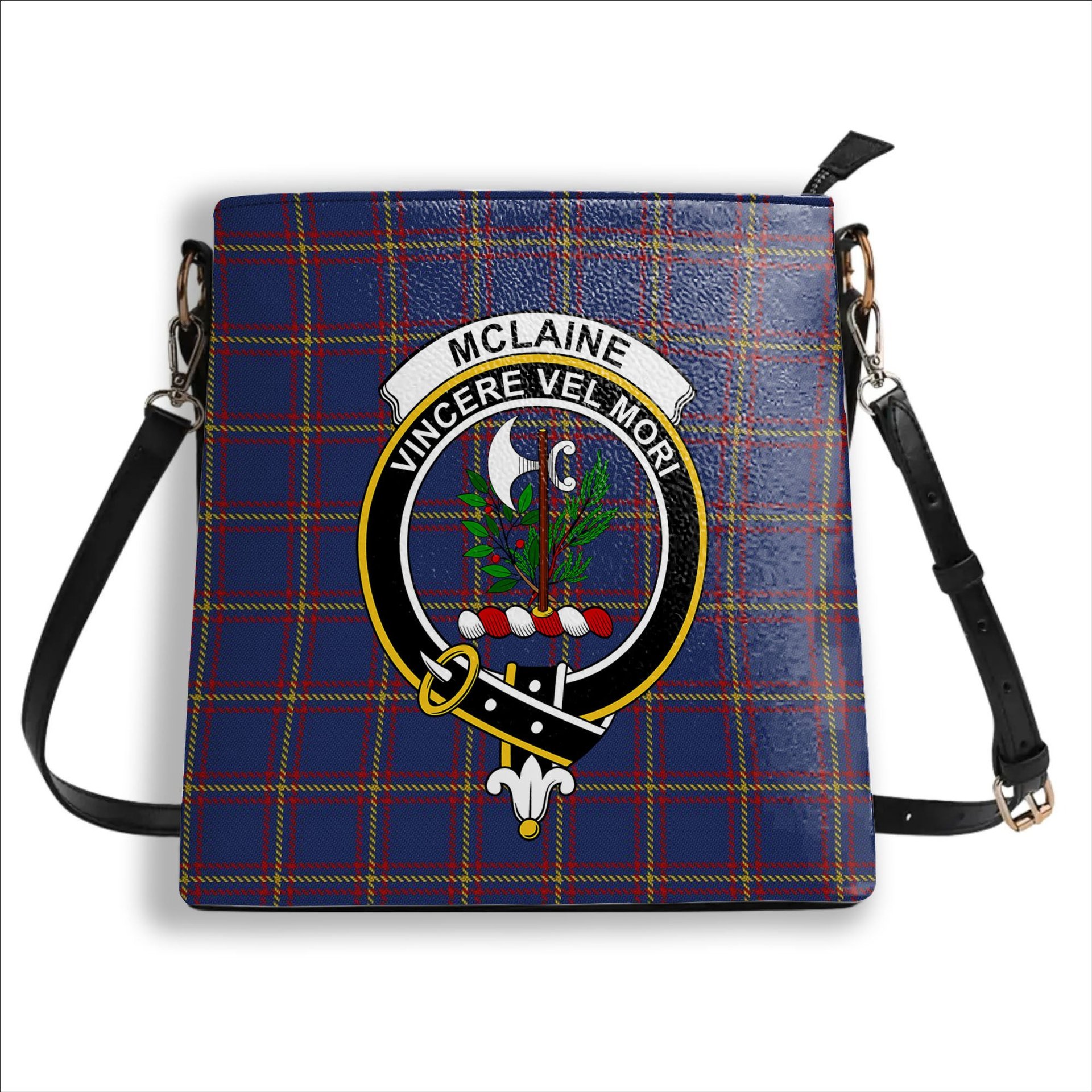ScotsTee Shop Scottish McLaine of Lochbuie Crest Tartan Bucket Bag Ladies Shoulder Bag Midi