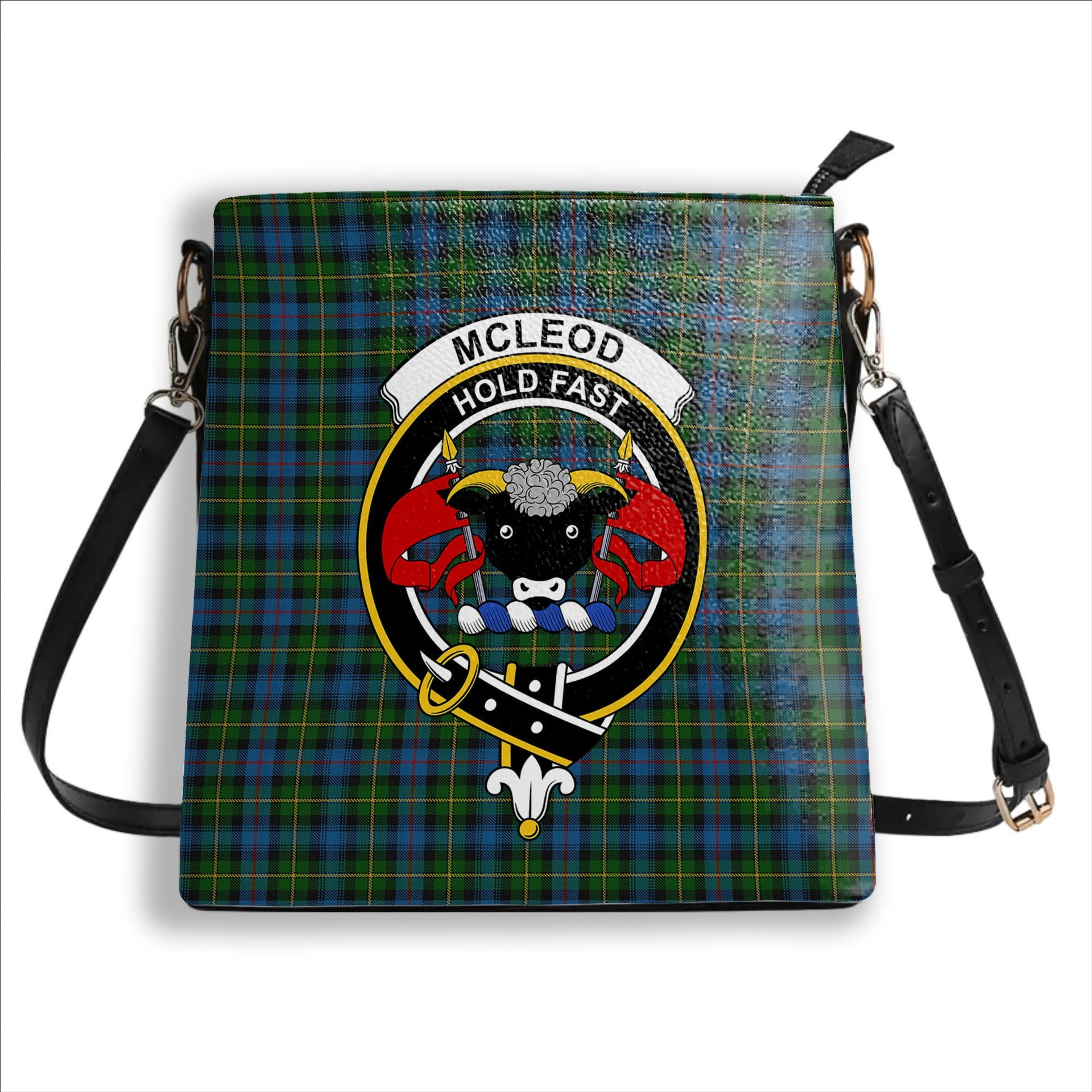 ScotsTee Shop Scottish McLeod of Skye Crest Tartan Bucket Bag Ladies Shoulder Bag Midi