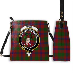 ScotsTee Shop Scottish Ross 6 Crest Tartan Bucket Bag Ladies Shoulder Bag Midi
