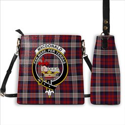 ScotsTee Shop Scottish MacDonald Dress Irish Crest Tartan Bucket Bag Ladies Shoulder Bag Midi