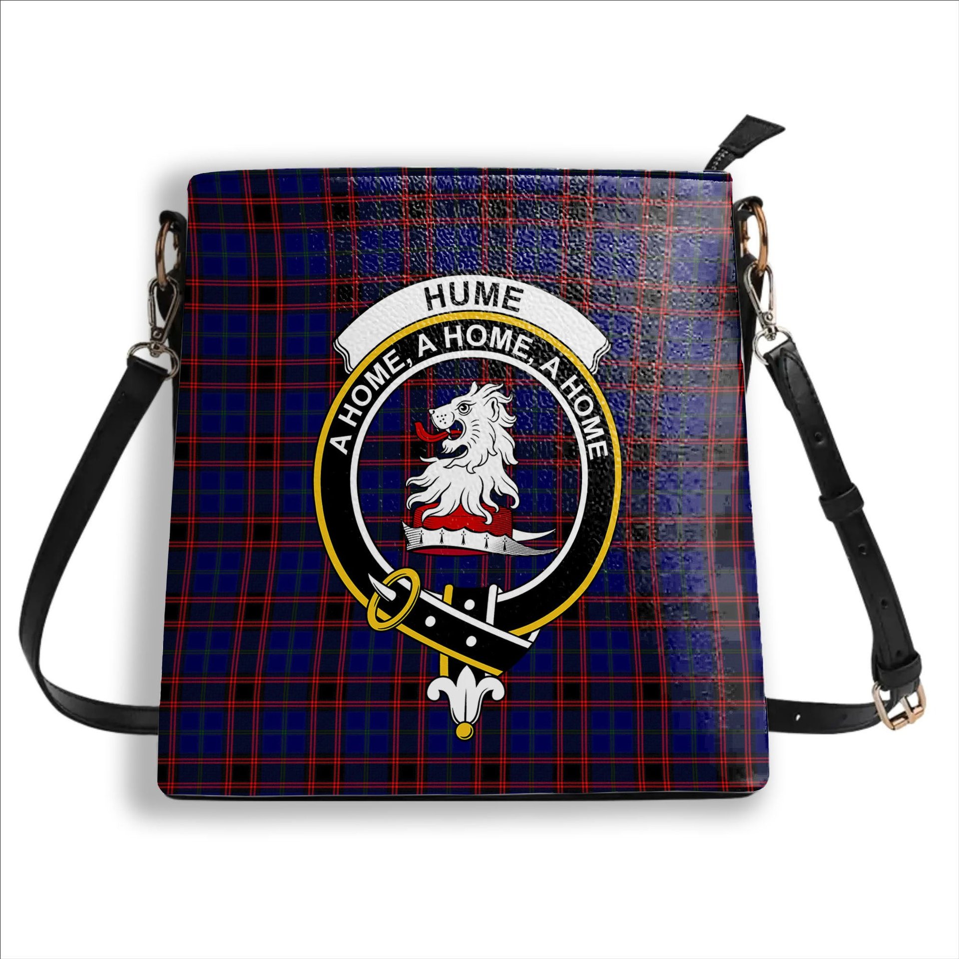 ScotsTee Shop Scottish Hume Modern Crest Tartan Bucket Bag Ladies Shoulder Bag Midi