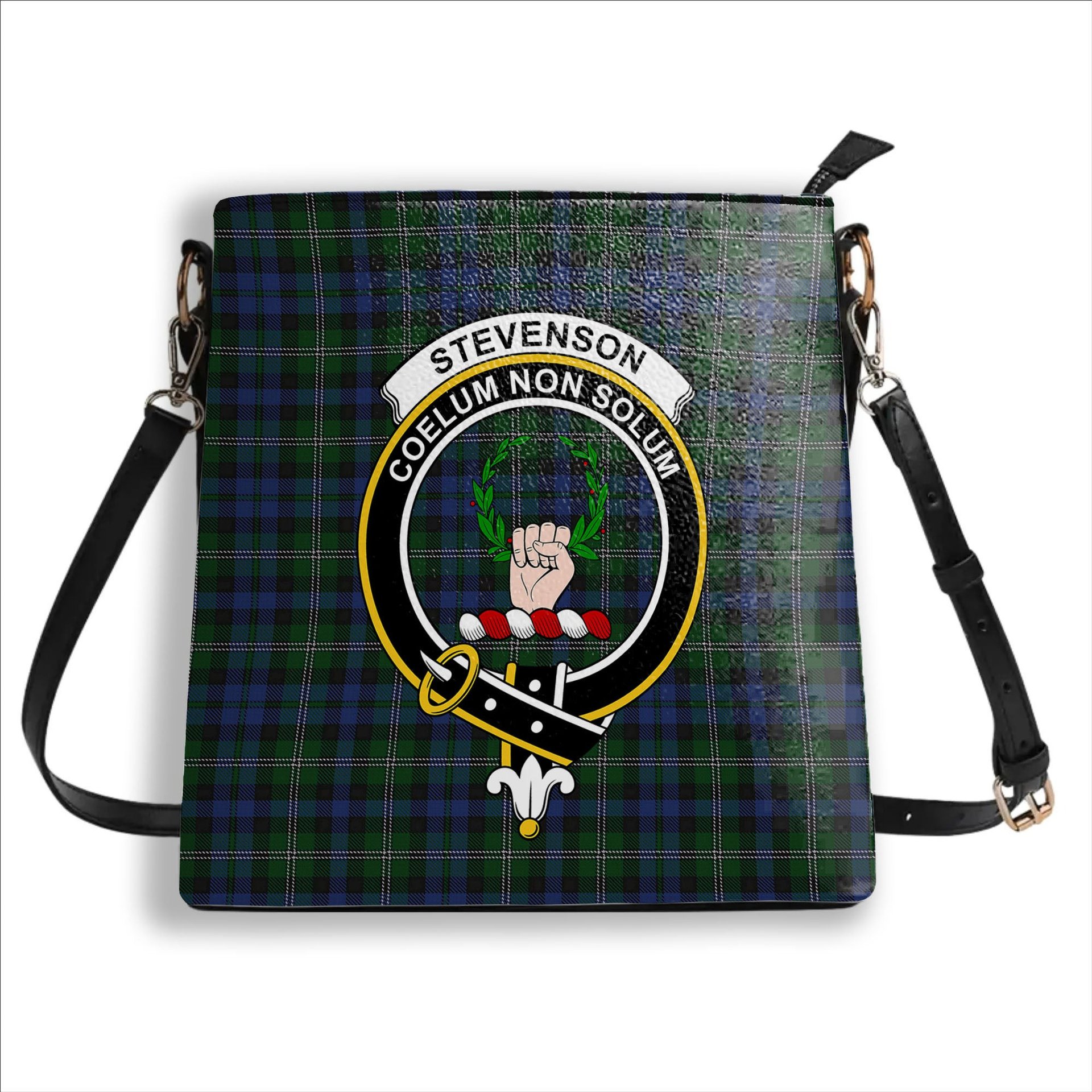 ScotsTee Shop Scottish Stevenson Hunting Crest Tartan Bucket Bag Ladies Shoulder Bag Midi