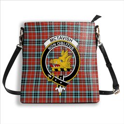 ScotsTee Shop Scottish McTavish Ancient Crest Tartan Bucket Bag Ladies Shoulder Bag Midi