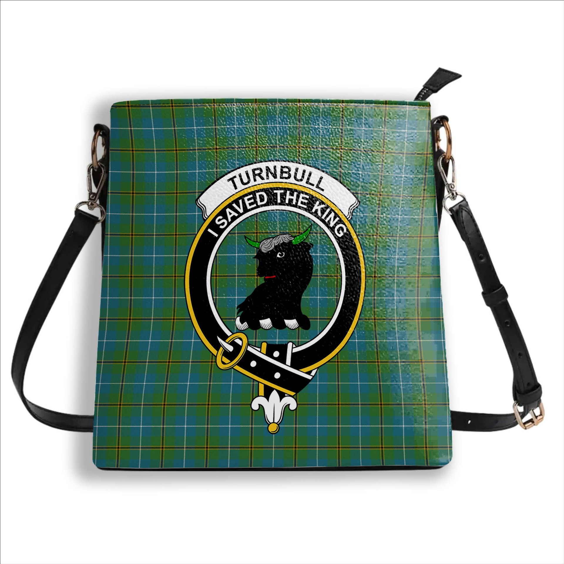 ScotsTee Shop Scottish Turnbull Hunting Ancient Clan Crest Tartan Bucket Bag Ladies Shoulder Bag Midi