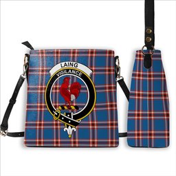 ScotsTee Shop Scottish Laing of Archiestown Ancient Crest Tartan Bucket Bag Ladies Shoulder Bag Midi