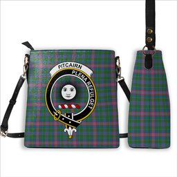 ScotsTee Shop Scottish Pitcairn Hunting Ancient Crest Tartan Bucket Bag Ladies Shoulder Bag Midi