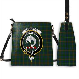 ScotsTee Shop Scottish Kennedy 2 Crest Tartan Bucket Bag Ladies Shoulder Bag Midi