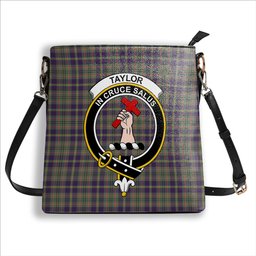 ScotsTee Shop Scottish Taylor Weathered Crest Tartan Bucket Bag Ladies Shoulder Bag Midi