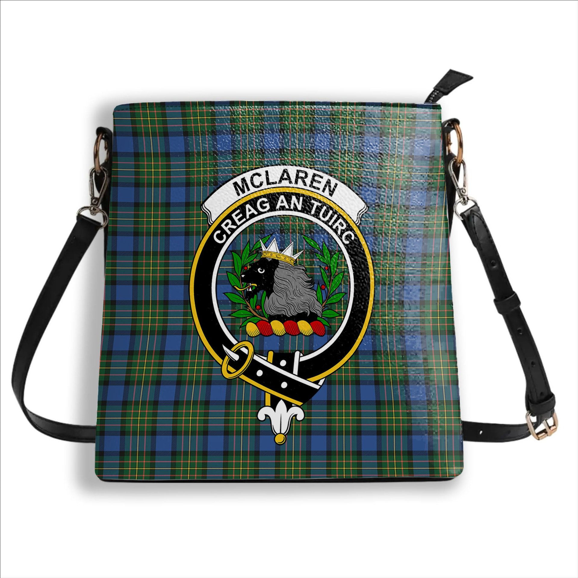 ScotsTee Shop Scottish McLaren Ancient Crest Tartan Bucket Bag Ladies Shoulder Bag Midi