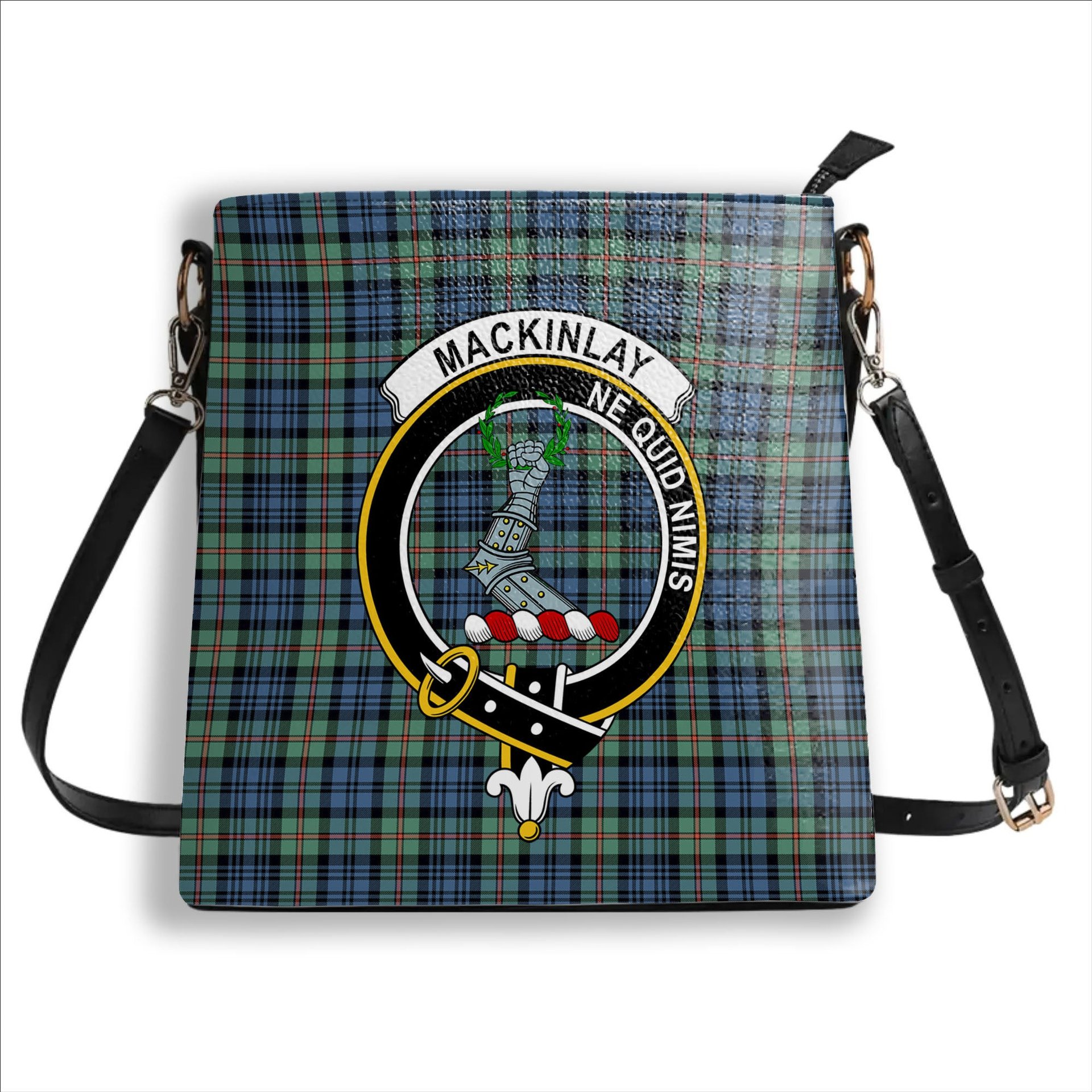 ScotsTee Shop Scottish MacKinlay Ancient Crest Tartan Bucket Bag Ladies Shoulder Bag Midi