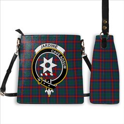 ScotsTee Shop Scottish Jardine Dress Modern Crest Tartan Bucket Bag Ladies Shoulder Bag Midi