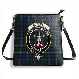 ScotsTee Shop Scottish Russell Crest Tartan Bucket Bag Ladies Shoulder Bag Midi