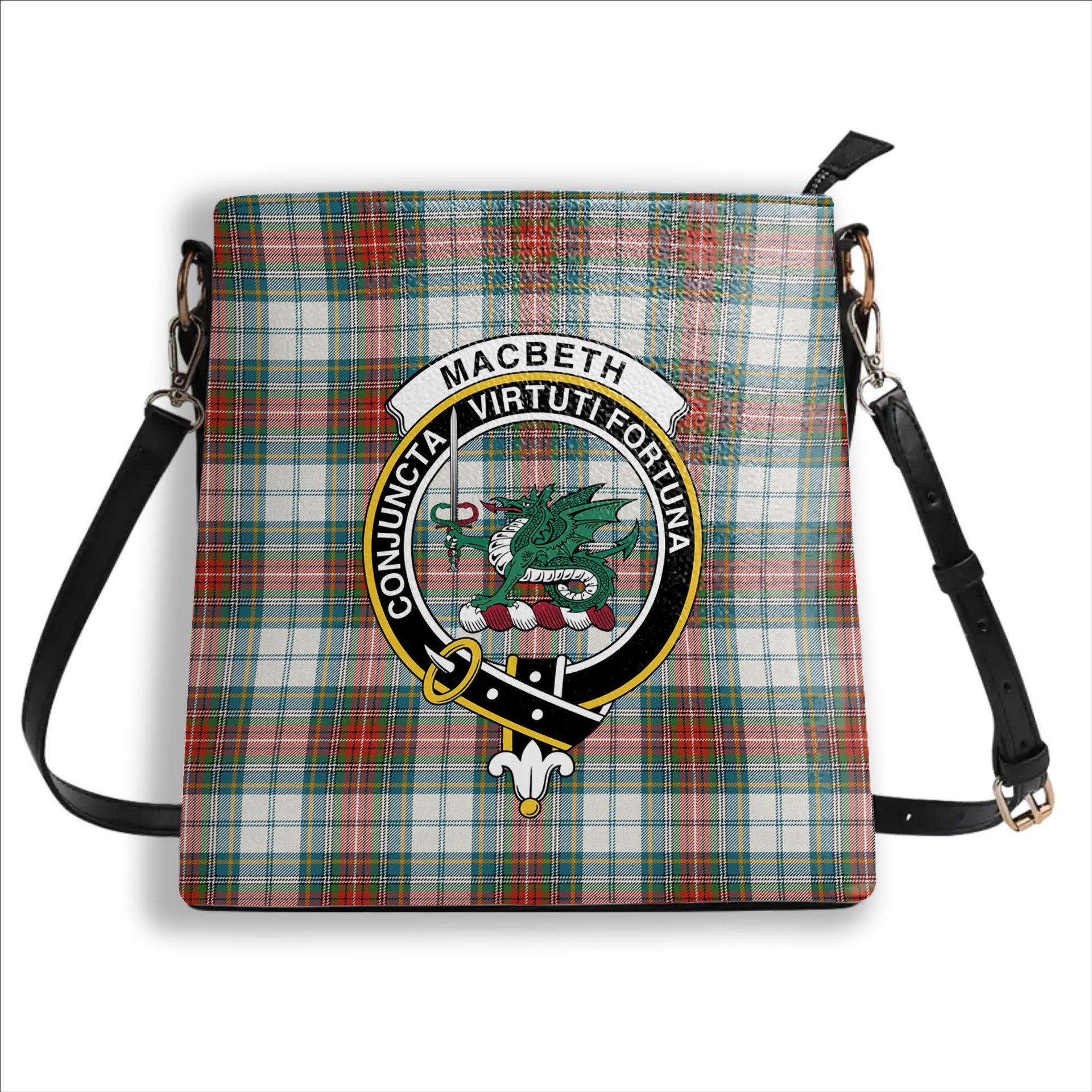 ScotsTee Shop Scottish MacBeth Dress Ancient Crest Tartan Bucket Bag Ladies Shoulder Bag Midi
