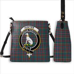 ScotsTee Shop Scottish Hunter Old Modern Crest Tartan Bucket Bag Ladies Shoulder Bag Midi
