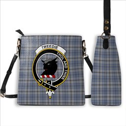 ScotsTee Shop Scottish Tweedie Crest Tartan Bucket Bag Ladies Shoulder Bag Midi