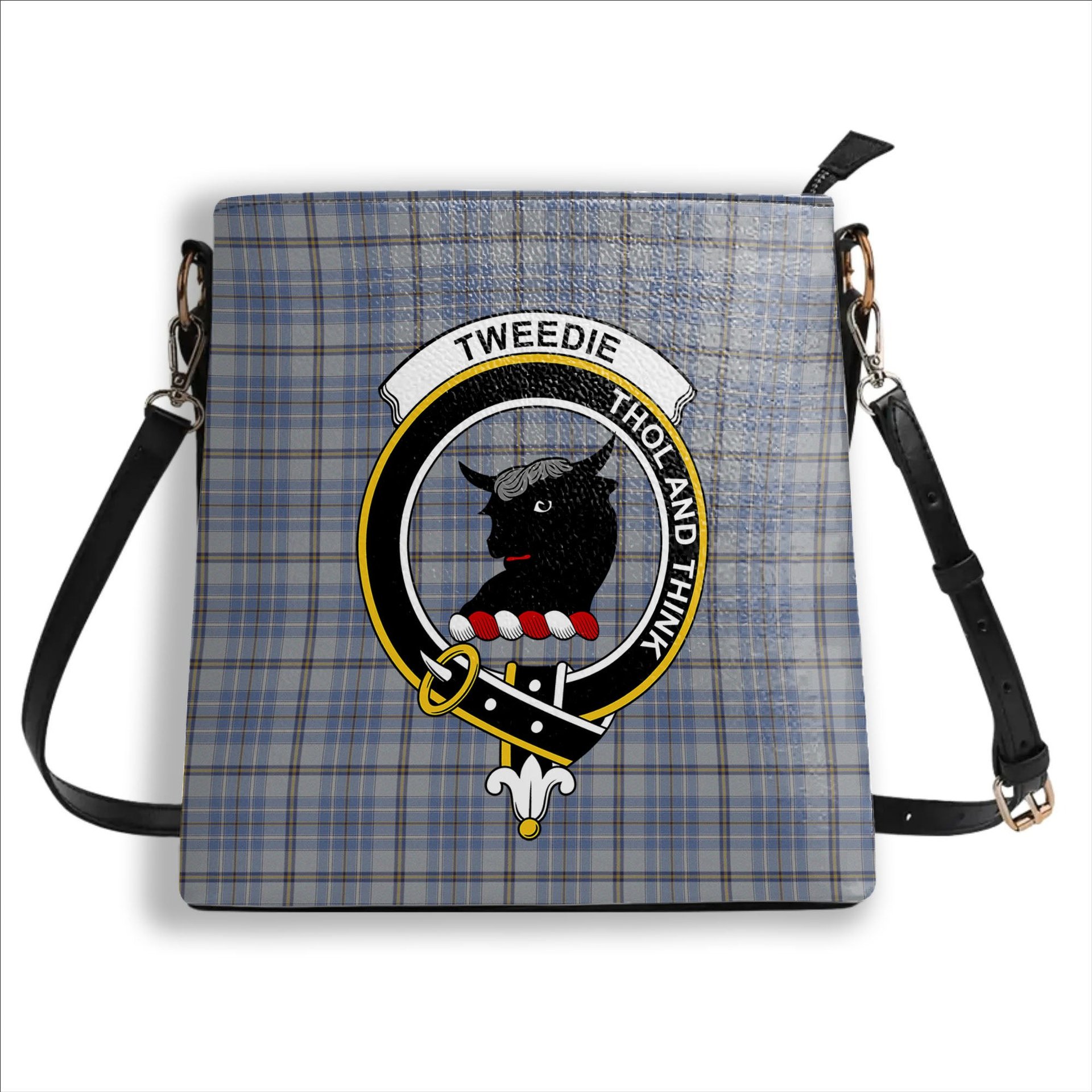 ScotsTee Shop Scottish Tweedie Crest Tartan Bucket Bag Ladies Shoulder Bag Midi