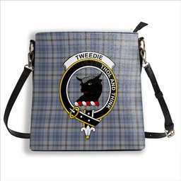 ScotsTee Shop Scottish Tweedie Crest Tartan Bucket Bag Ladies Shoulder Bag Midi