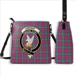 ScotsTee Shop Scottish Lindsay Ancient Crest Tartan Bucket Bag Ladies Shoulder Bag Midi