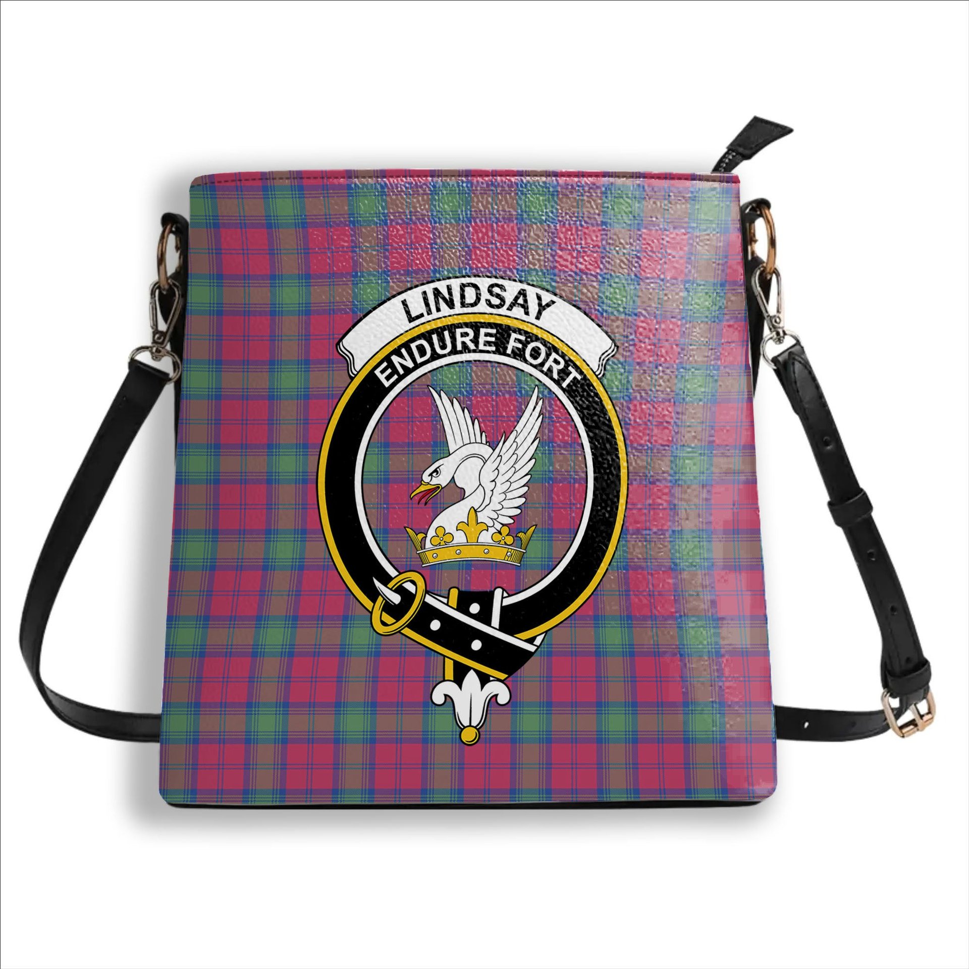 ScotsTee Shop Scottish Lindsay Ancient Crest Tartan Bucket Bag Ladies Shoulder Bag Midi