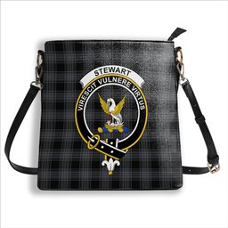 ScotsTee Shop Scottish Stewart Mourning Originaux Modern Clan Crest Tartan Bucket Bag Ladies Shoulder Bag Midi