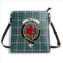 ScotsTee Shop Scottish Kelly of Sleat Hunting Modern Crest Tartan Bucket Bag Ladies Shoulder Bag Midi