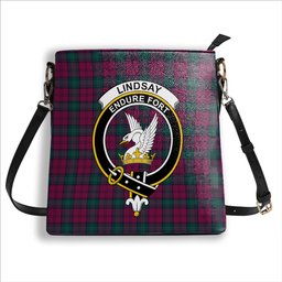 ScotsTee Shop Scottish Lindsay #2 Modern Clan Crest Tartan Bucket Bag Ladies Shoulder Bag Midi