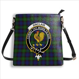 ScotsTee Shop Scottish Sinclair Brown Crest Tartan Bucket Bag Ladies Shoulder Bag Midi
