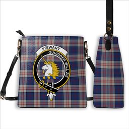 ScotsTee Shop Scottish Stewart of Appin Hunting Dress Crest Tartan Bucket Bag Ladies Shoulder Bag Midi