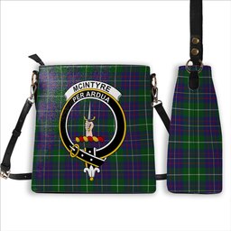 ScotsTee Shop Scottish McIntyre Inglis Crest Tartan Bucket Bag Ladies Shoulder Bag Midi
