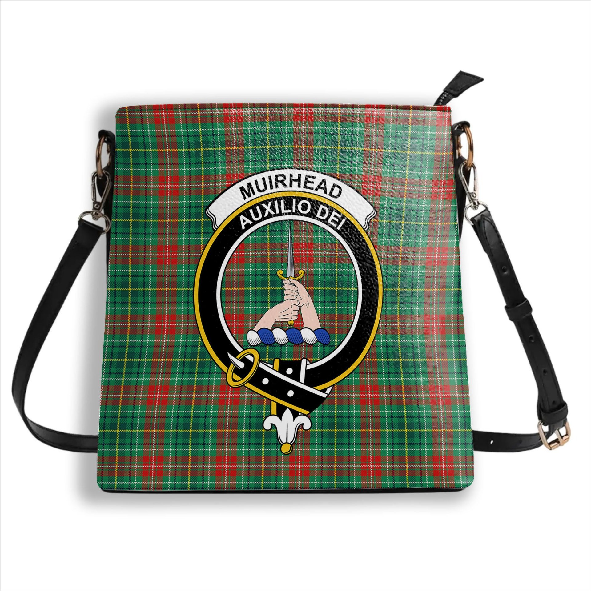 ScotsTee Shop Scottish Muirhead Modern Crest Tartan Bucket Bag Ladies Shoulder Bag Midi