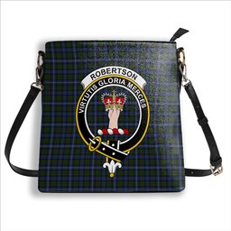 ScotsTee Shop Scottish Robertson Hunting 2 Crest Tartan Bucket Bag Ladies Shoulder Bag Midi