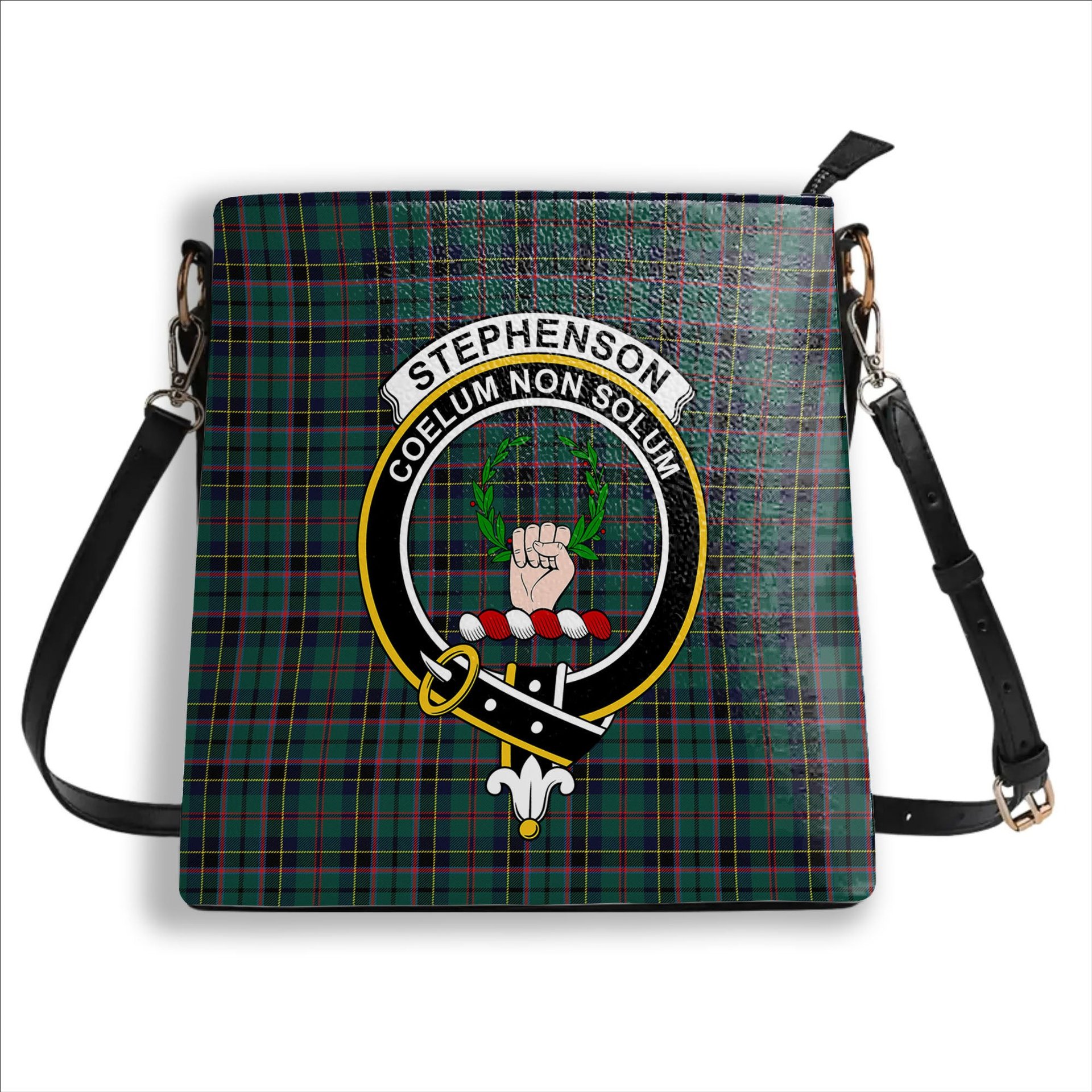 ScotsTee Shop Scottish Stephenson Modern Crest Tartan Bucket Bag Ladies Shoulder Bag Midi