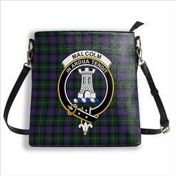 ScotsTee Shop Scottish Malcolm 2 Crest Tartan Bucket Bag Ladies Shoulder Bag Midi