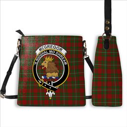 ScotsTee Shop Scottish McGregor Modern Crest Tartan Bucket Bag Ladies Shoulder Bag Midi
