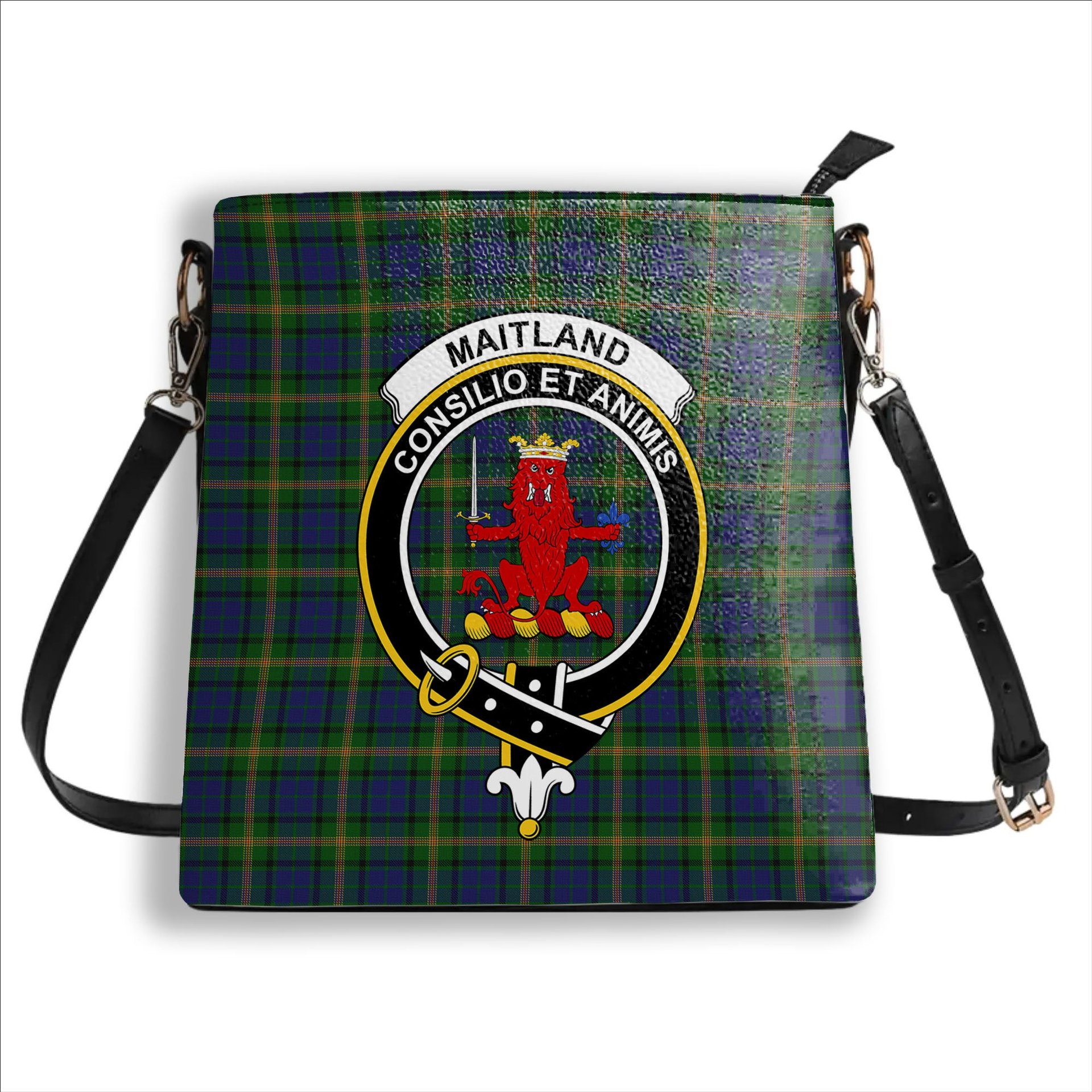 ScotsTee Shop Scottish Maitland Crest Tartan Bucket Bag Ladies Shoulder Bag Midi