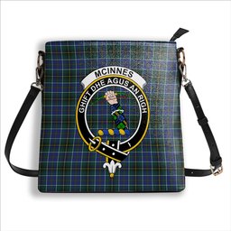 ScotsTee Shop Scottish McInnes Modern Crest Tartan Bucket Bag Ladies Shoulder Bag Midi