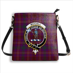 ScotsTee Shop Scottish McCall (Caithness) Crest Tartan Bucket Bag Ladies Shoulder Bag Midi