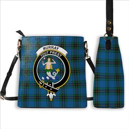 ScotsTee Shop Scottish Murray of Elibank Ancient Crest Tartan Bucket Bag Ladies Shoulder Bag Midi