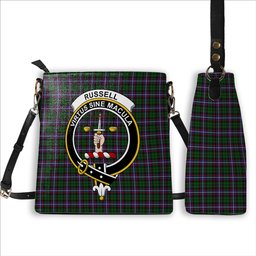 ScotsTee Shop Scottish Russell 1 Crest Tartan Bucket Bag Ladies Shoulder Bag Midi