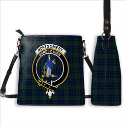 ScotsTee Shop Scottish Montgomery Crest Tartan Bucket Bag Ladies Shoulder Bag Midi