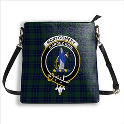 ScotsTee Shop Scottish Montgomery Crest Tartan Bucket Bag Ladies Shoulder Bag Midi