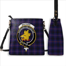 ScotsTee Shop Scottish MacIver of Strome Crest Tartan Bucket Bag Ladies Shoulder Bag Midi