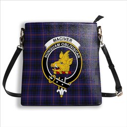ScotsTee Shop Scottish MacIver of Strome Crest Tartan Bucket Bag Ladies Shoulder Bag Midi