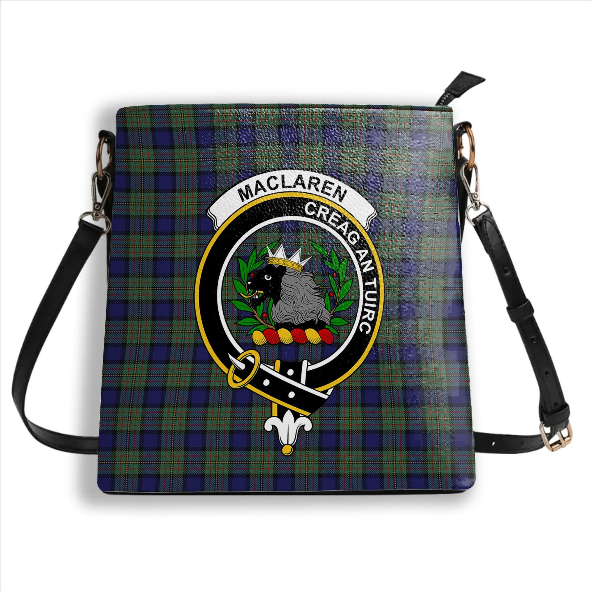 ScotsTee Shop Scottish MacLaren Crest Tartan Bucket Bag Ladies Shoulder Bag Midi