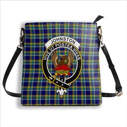 ScotsTee Shop Scottish Johnston Timothy Crest Tartan Bucket Bag Ladies Shoulder Bag Midi