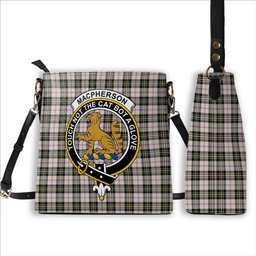 ScotsTee Shop Scottish MacPherson Dress Ancient Crest Tartan Bucket Bag Ladies Shoulder Bag Midi