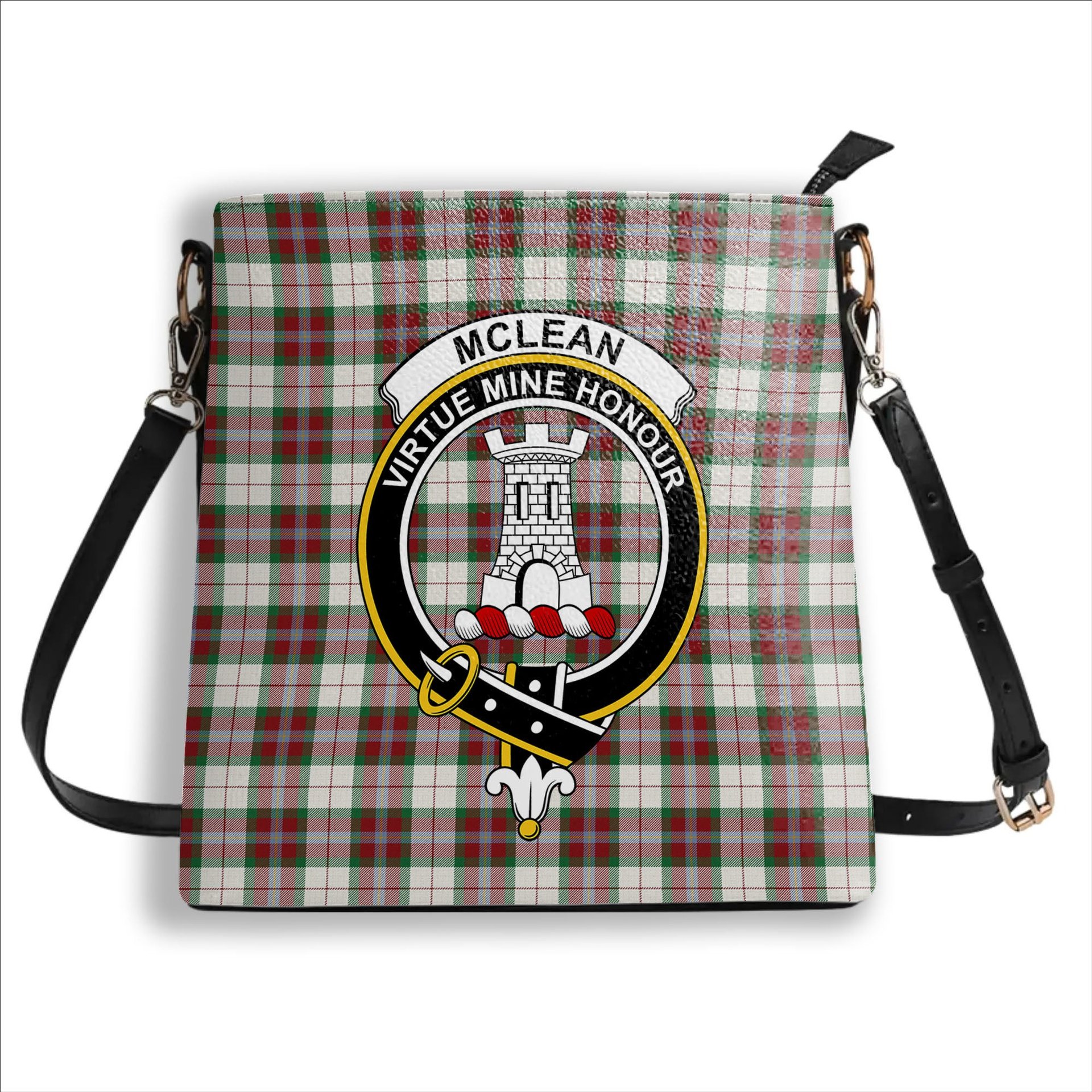 ScotsTee Shop Scottish McLean Dress Ancient Crest Tartan Bucket Bag Ladies Shoulder Bag Midi