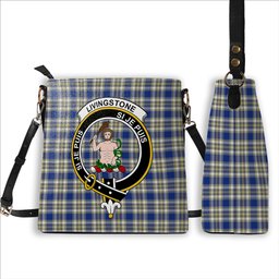ScotsTee Shop Scottish Livingstone Dress Modern Crest Tartan Bucket Bag Ladies Shoulder Bag Midi