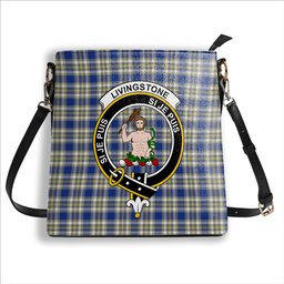 ScotsTee Shop Scottish Livingstone Dress Modern Crest Tartan Bucket Bag Ladies Shoulder Bag Midi